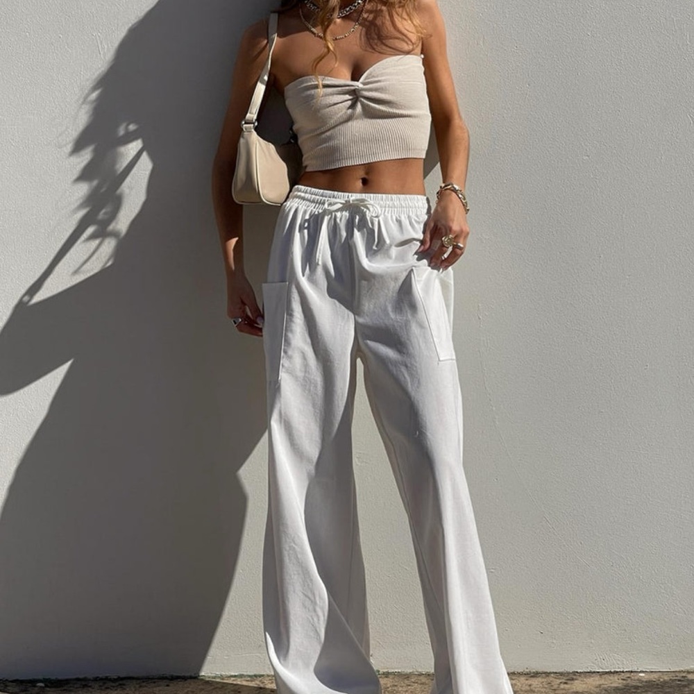 Princess Polly Brunie Pants White